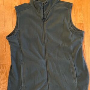 Dark Green Sleeveless Fleece Vest